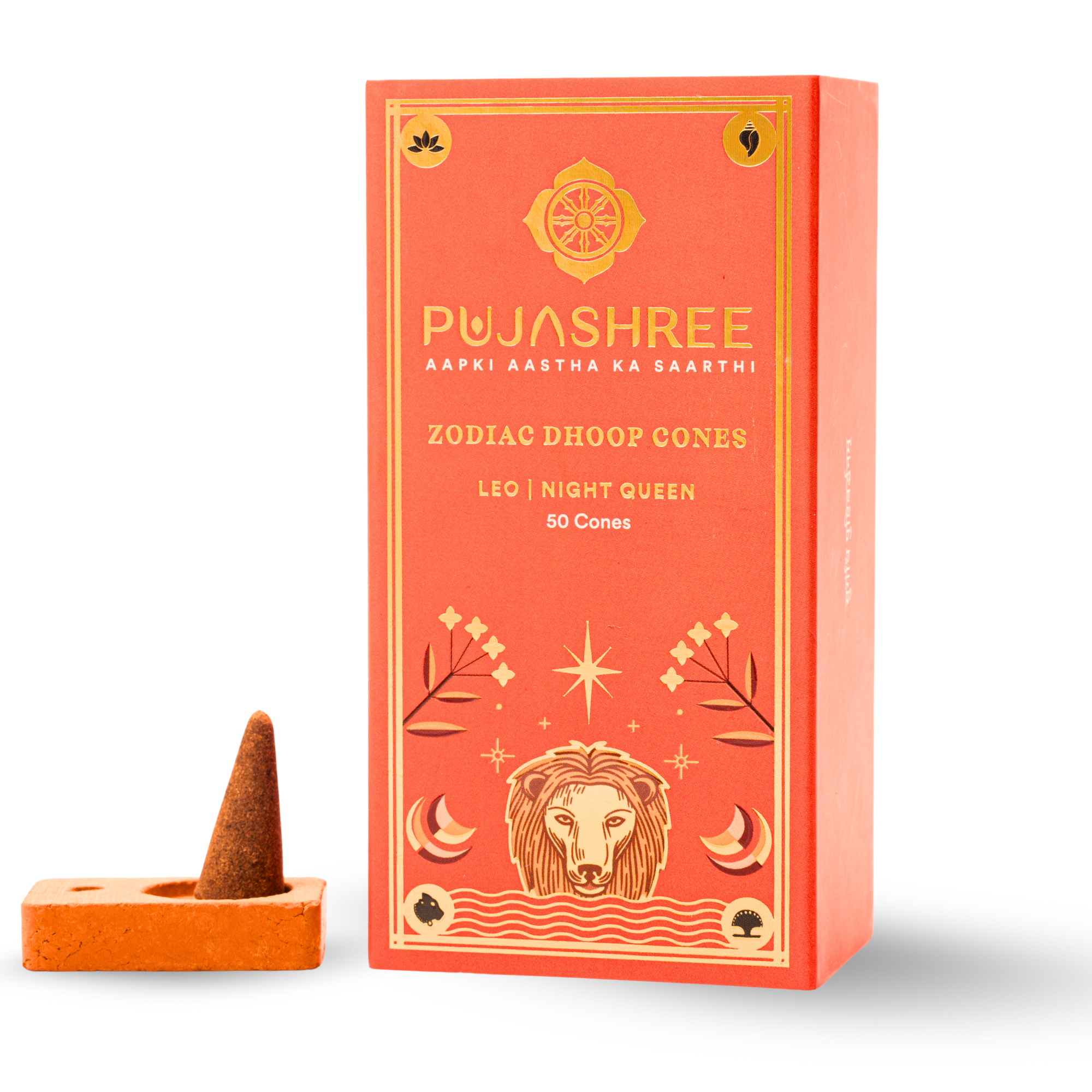 Pujashree Leo Zodiac Dhoop Cones 50 pcs - Night Queen